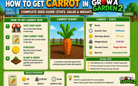How to Get Carrot in Grow a Garden 2 – Complete Seed Guide (Stats, Value & Weight)