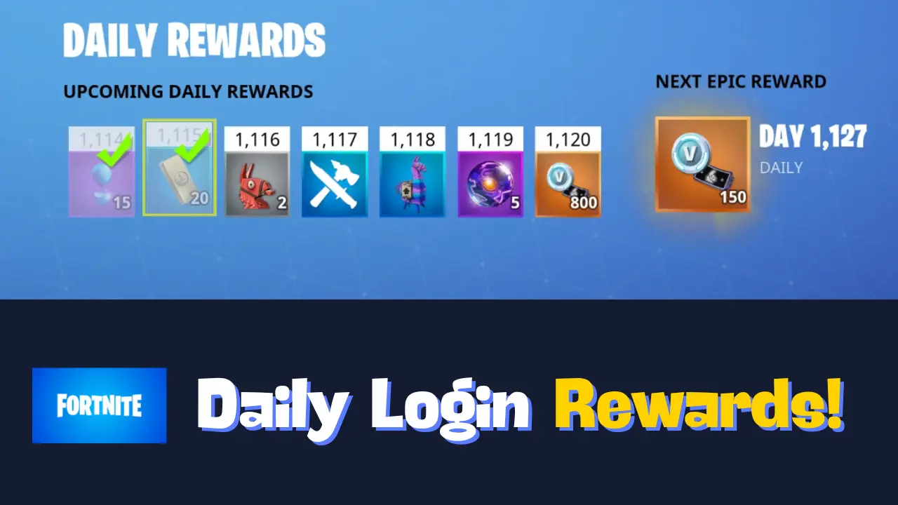 Daily Login Rewards List With V-Bucks In Fortnite