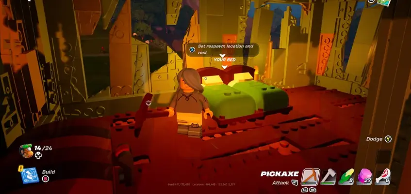 How to Build a Bed for Respawning in LEGO Fortnite